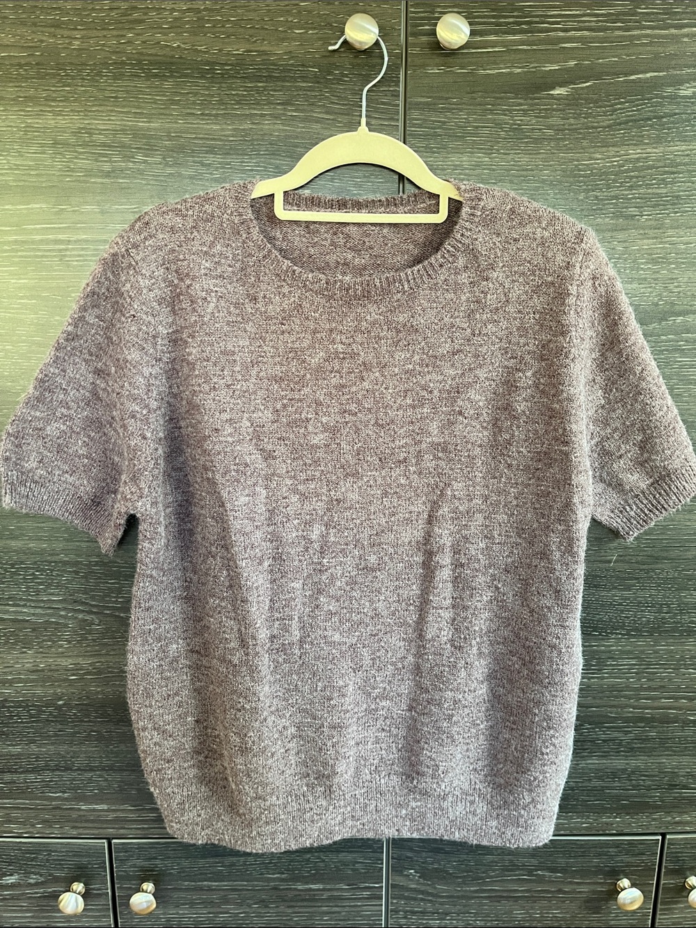 Cashmere Mix Short Sleeve Sweater XL